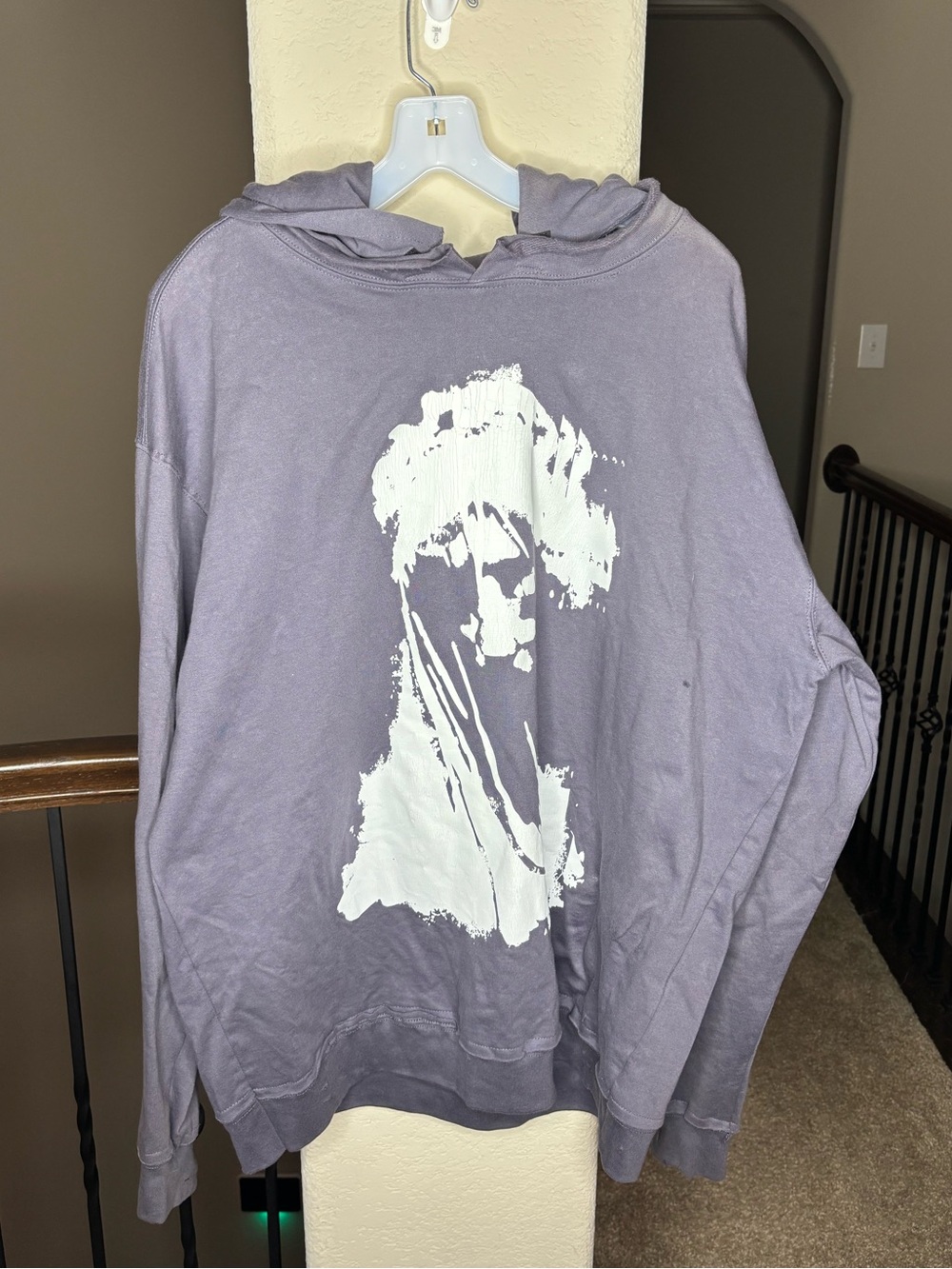 MNML Graphic Hoodie with White Portrait Print Mary Size M Edgy Trendy Streetwear